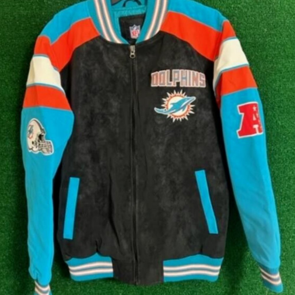 Men's Miami Dolphins NFL Team Apparel Varsity Jacket AFC